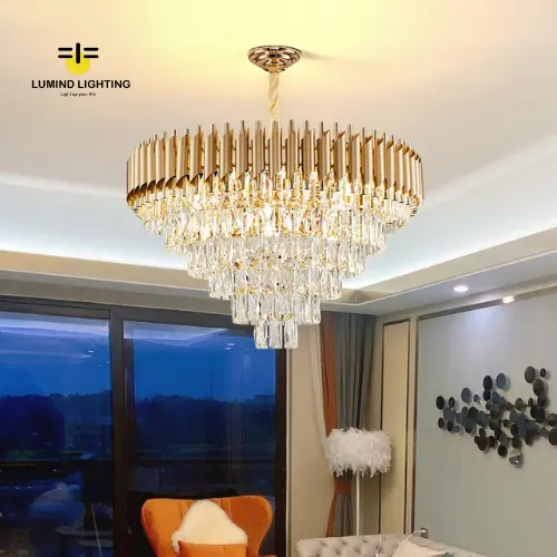 Lumind chandeliers pendant lights Luxury Style Crystal Chandelier Living Room Villa Modern Ceiling Restaurant Lamp