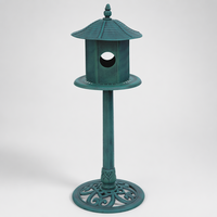 Mangeoire à oiseaux Verdigris Pagoda, écologique, résistante à la rouille, en plastique, sur piédestal, pour la décoration extérieure du jardin