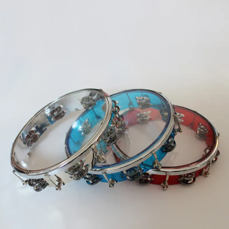 Wholesale Tambourine ABS 8/10 inch Tunable Duo Tambourine silver, blue, red
