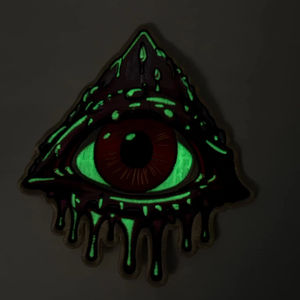 <span class=keywords><strong>Lumineux</strong></span> Personnalisé Petit Logo De Broderie Brodé <span class=keywords><strong>Insigne</strong></span> Patch Blanc Lueur dans le Noir Patchs GITD Patch Violet Grand Oeil - Product Image 1