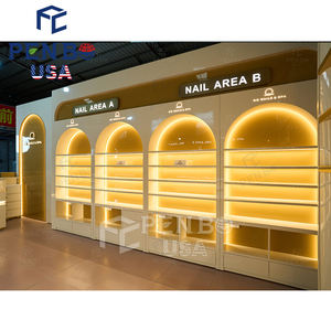 Magasin de beauté avancé Décoration de salon de manucure Personnalisé Multicouche Double Côtés Polonais Ongles Vitrine Vitrine Étagère Rack - Product Image 4