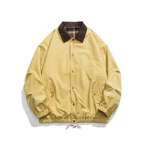 Veste en cuir rétro pour homme avec logo personnalisé, nouvelle collection printemps-automne 2025, style chasse, effet ciré, manteau trench-coat élégant - Product Image 2