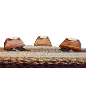Wooden Yin Yang <b>Tea</b> Light Holder Circular Design For Home Decoration Durable Natural Wood Candle <b>Stand</b> - Product Image 6