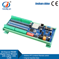 Huaqingjun 32 canaux RS485 232 Module d'entrée numérique Ethernet Acquisition de données Modbus RTU/TCP carte DI pour commutateur