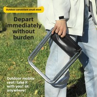 Petit tabouret pliant en acier carbone pour l'extérieur, idéal pour le camping, les pique-niques et la pêche
