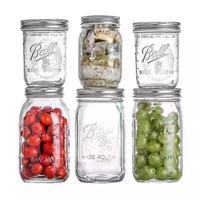 Frascos de Vidrio Mason al por Mayor para Almacenamiento de Alimentos, 16 oz, Botellas de Vidrio para Almacenamiento de Alimentos de Cocina, Frascos de Miel Mason con Tapas Herméticas