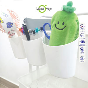 Panier suspendu en plastique PP blanc moderne et écologique OEM/ODM avec crochet, organisateur de rangement pour petits objets pour la maison - Product Image 4