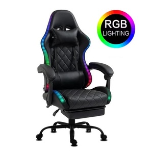 <span class=keywords><strong>Silla</strong></span> para juegos RGB con respaldo reclinable de 180 grados al por mayor <span class=keywords><strong>Silla</strong></span> para jugadores con luz de control remoto y luz LED RGB de cuero negro - Product Image 5
