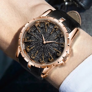 Montre Drioshipping pour homme, montre à quartz étanche en or, faible MOQ, montres-bracelets pour homme - Product Image 3