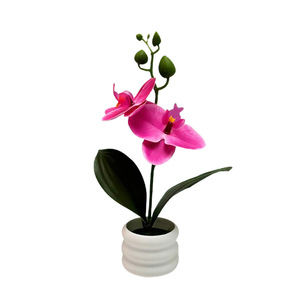 Paulon Artificial Phalaenopsis Orchid Bonsai 23cm High Wedding Home Decoration Indoor Outdoor <b>Potted</b> <b>Plant</b> - Product Image 5