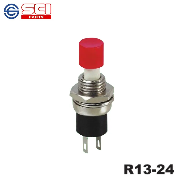 SCI 자동 잠금 R13-24 순간 재설정 푸시 버튼 스위치 플라스틱 빨간색 노란색 흰색 검정 녹색 스냅인 유형 버튼 스위치
