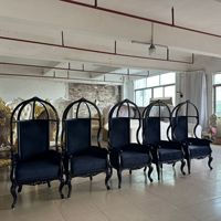 Vente directe usine – Chaise de princesse ajourée de style chinois, en bois massif, dossier haut, style cage à oiseaux, mobilier commercial pour hôtel