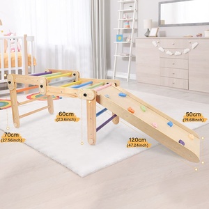 LM KIDS Baby Picklers Climber Montessori Toddler Indoor Playground Picklers Arch Picklers Triangle Wooden Climbing Frame - Product Image 2