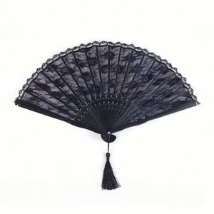 8 Inch Eco-Friendly <b>White</b> <b>Lace</b> Bamboo Wedding Fans Carved Love Style Top Stock for Wedding Gifts - Product Image 3