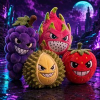 Ensemble de peluches de fruits personnalisées 'Dark Evil Grin' à visage féroce, OEM, nouveauté originale, poupée de fruit en peluche, cadeau de collection