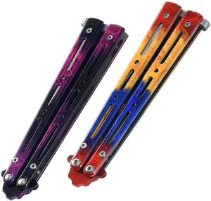 BK-29 незаточенный тренировочный нож-бабочка из нержавеющей стали - Product Image 3