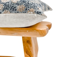 Housse de coussin vintage bleue à motifs floraux 100 % coton, imprimé botanique, pour canapé, chaise, décoration intérieure, vente en gros