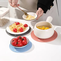 Tapis en silicone résistant à la chaleur, antidérapants, ronds, pour la cuisine, protège-plat, protège-comptoir, sous-verres pour la maison, accessoires de cuisine