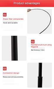 Портативный черный дорожный комплект для вывесок-флагов «Капля» с флагштоком для наружной рекламы и продвижения бизнеса - Product Image 5