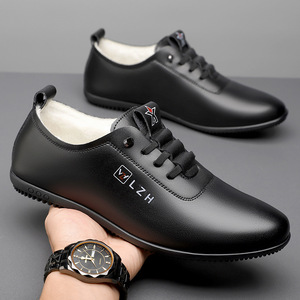 Chaussures en cuir pour homme LZH, à enfiler, bout rond, semelle en caoutchouc antidérapante, chaussures décontractées d'été pour la conduite - Product Image 2