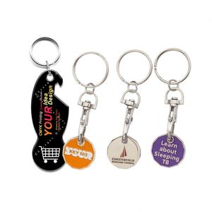 Llavero de Metal con Diseño Personalizado para Carrito de Supermercado, Impresión en Esmalte Epoxi, Ficha para Carrito - Product Image 1