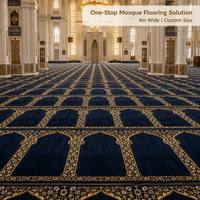 Tapis de prière ignifuge classe B1 pour mosquée, prix d'usine, faible MOQ, couverture complète, motif personnalisé, tapis pour Masjid, fabricant