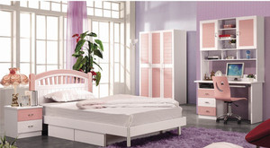 Set di <span class=keywords><strong>Mobili</strong></span> per Camera da Letto per Bambini Principessa <span class=keywords><strong>Rosa</strong></span> Ecologico e Salutare 4 Pezzi - Product Image 3