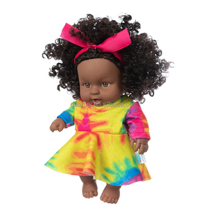 DEAR BEI 21 cm, <span class=keywords><strong>Poupée</strong></span> articulée africaine en vinyle, avec cheveux bouclés noirs, le meilleur cadeau de Noël pour les petites filles - Product Image 4