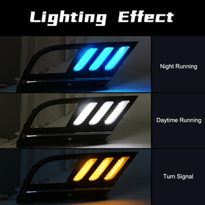 Đèn LED chạy ban ngày màu trắng hổ phách xanh băng cho đèn sương mù <span class=keywords><strong>VW</strong></span> JETTA <span class=keywords><strong>MK7</strong></span> 2015-2018 Đèn báo rẽ - Product Image 5