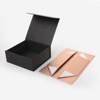 Boîte d'emballage magnétique pliable en papier de luxe avec logo personnalisé en or rose brillant en gros
