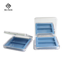 Palette de fards à paupières vide en plastique personnalisable, 2 couleurs, avec étui compact pour blush et highlighter