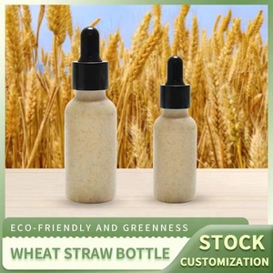 Flacon à pompe en plastique recyclable de 30ml avec bouchon noir Emballage cosmétique en <span class=keywords><strong>paille</strong></span> de blé pour compte-gouttes d'essence pour shampoing lotion visage - Product Image 3