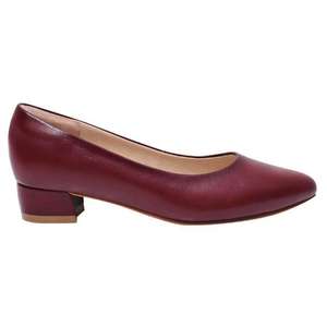 Red Sheepskin Low <b>Heel</b> Pumps - Product Image 3