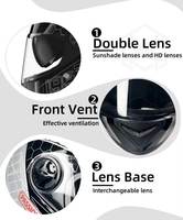 Système de freinage antiblocage certifié DOT professionnel pour la sécurité Casque de moto de course intégral Double lentille Couleur personnalisée