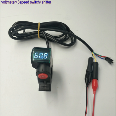 Переключатель передач на большой палец/дроссельная заслонка + цифровой дисплей Вольтметр + 3 скорости/Реверсивный переключатель акселератора 12-120 В Запчасти для электрического скутера и велосипеда