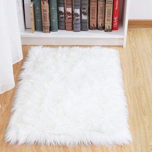 Übergroßer Teppich aus Kunst pelz für Wohnzimmer Schlafzimmer, Super weicher und flauschiger weißer Kunstleder-Spielte ppich für Kinder Baby - Product Image 5