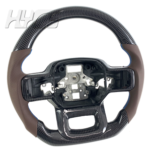 Accessoires intérieurs automobiles, mise à niveau sportive, volant en fibre de carbone pour <span class=keywords><strong>Ford</strong></span> Raptor F150 F250 F350 2019 - 2025 - Product Image 3