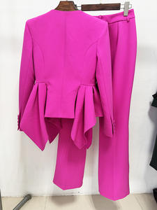 <span class=keywords><strong>Ensemble</strong></span> Blazer et <span class=keywords><strong>Pantalon</strong></span> <span class=keywords><strong>Évasé</strong></span> Fuchsia pour <span class=keywords><strong>Femme</strong></span> A11367 - Costume Élégant Deux Pièces pour <span class=keywords><strong>Femme</strong></span> - Product Image 4