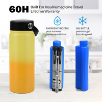 Badu OEM Organisateur de voyage médical pour diabétiques, glacière approuvée TSA, brique de glace, stylo à insuline, bouteille isotherme dégradée couleur lettre