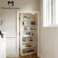 Porte Murphy en bois massif de style moderne, bibliothèque invisible, isolation acoustique, pour appartement, hôtel, chambre, salon, finition intérieure