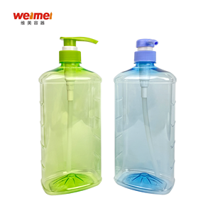 Botol Kosmetik Plastik PET 1000ml Kemasan Kecantikan Perawatan Kulit Tubuh Krim Perawatan Rambut Sampo Tutup Sekrup Desain Datar - Product Image 3