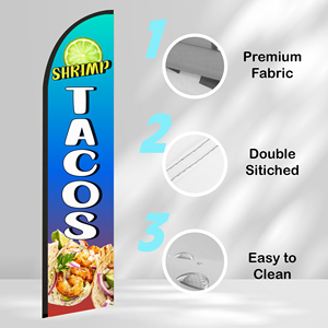 2,5*11,5 pies de alta calidad personalizado SHRIMP TACOS banderas de plumas bandera de playa para fiesta en la playa y promociones publicitarias - Product Image 3