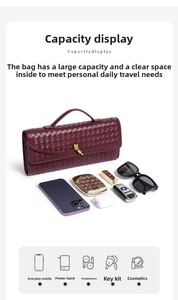 Sac à bandoulière accordéon en cuir tressé fait main pour femme, souple, imperméable, tendance, multi-usage, porté épaule ou croisé, idéal pour les soirées - Product Image 4