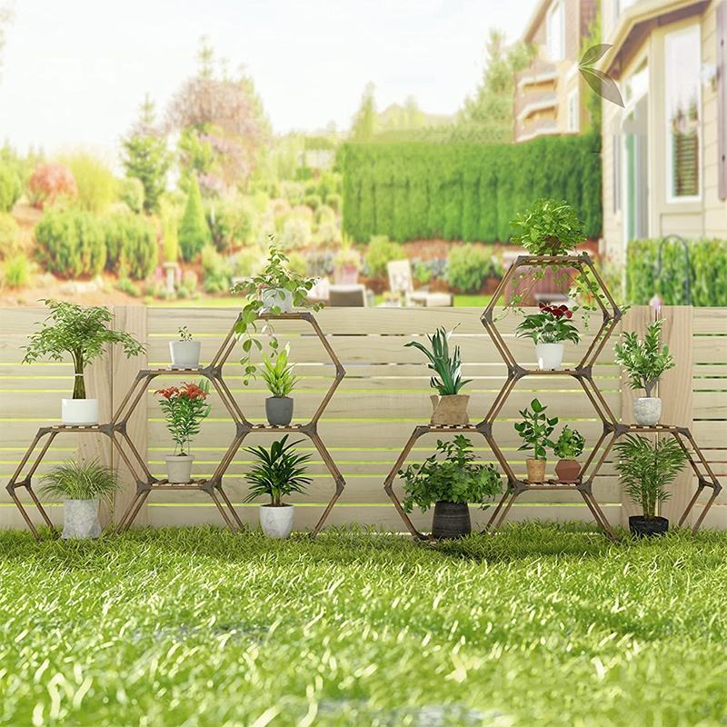 Log Flower Rack LSL Wood Rack - Perfect for Plants and Flowers Indoors & Outdoors