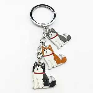 Siberian husky car key chains for men women pet dog pendant bag charm keychain key rings jewelry gifts