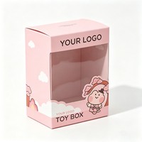 Boîte d'emballage légère pour jouets en peluche, personnalisable avec logo, en carton ondulé, pour cadeaux avec fenêtre