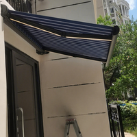 Vente directe d'usine 7m Cassette auvent électrique pleine boîte motorisée Structure en aluminium bras pliant auvent rétractable