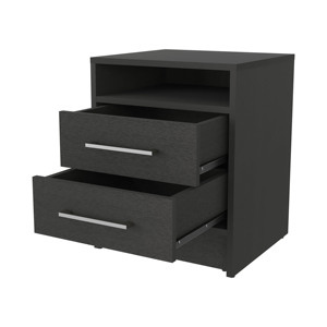 Eastover Nightstand 2.0 Melamine Two <b>Drawers</b> <b>Storage</b> <b>Drawer</b> Bedroom Furniture - Product Image 6