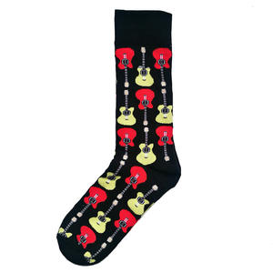 Chaussettes en coton respirant Happy Fashion pour hommes avec bas tricoté à motif de guitare - Product Image 4