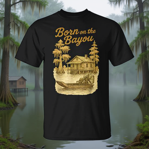 Camiseta Born On The Bayou con diseño vintage de orgullo del sur de Louisiana - Product Image 3